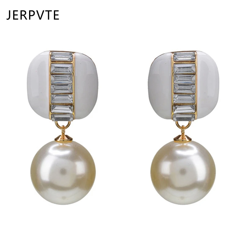 Женские серьги подвески JERPVTE модные брендовые с искусственным жемчугом