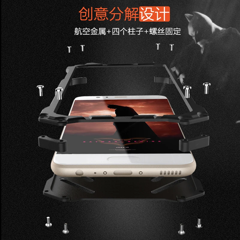 R-JUST Batman Aluminum Metal Cover Case for Huawei P10 plus Lite V9 For Xiaomi 5C With Thor Series IRON MAN Shell |
