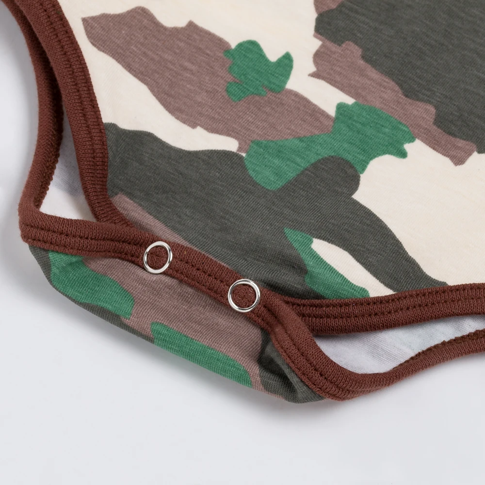 Новорожденный короткий рукав хлопковый костюм для детей возрастом от армия