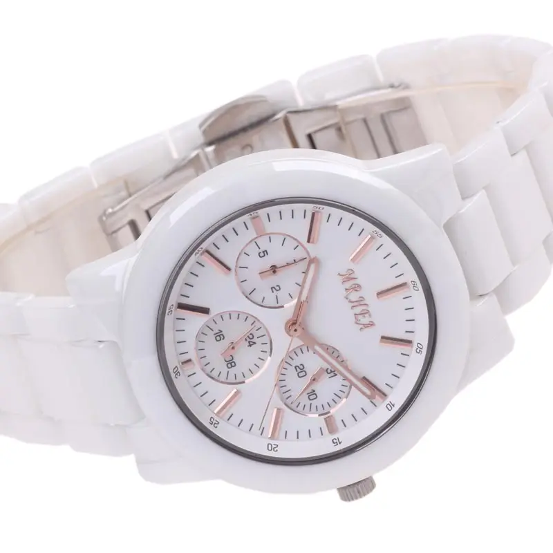 Часы с большим циферблатом на День святого Валентина белые керамические