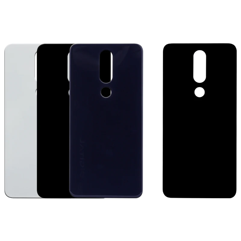 Для Nokia X5 5 1 Plus задняя крышка корпуса Стекло + пластик для Задняя батареи Запасные