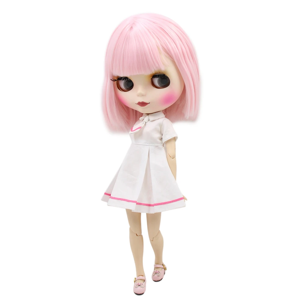 Кукла blyth, фабричная кукла BJD 2352, милые розовые мягкие короткие волосы для девочки, подарок, сделай сам, белая кожа, матовое лицо