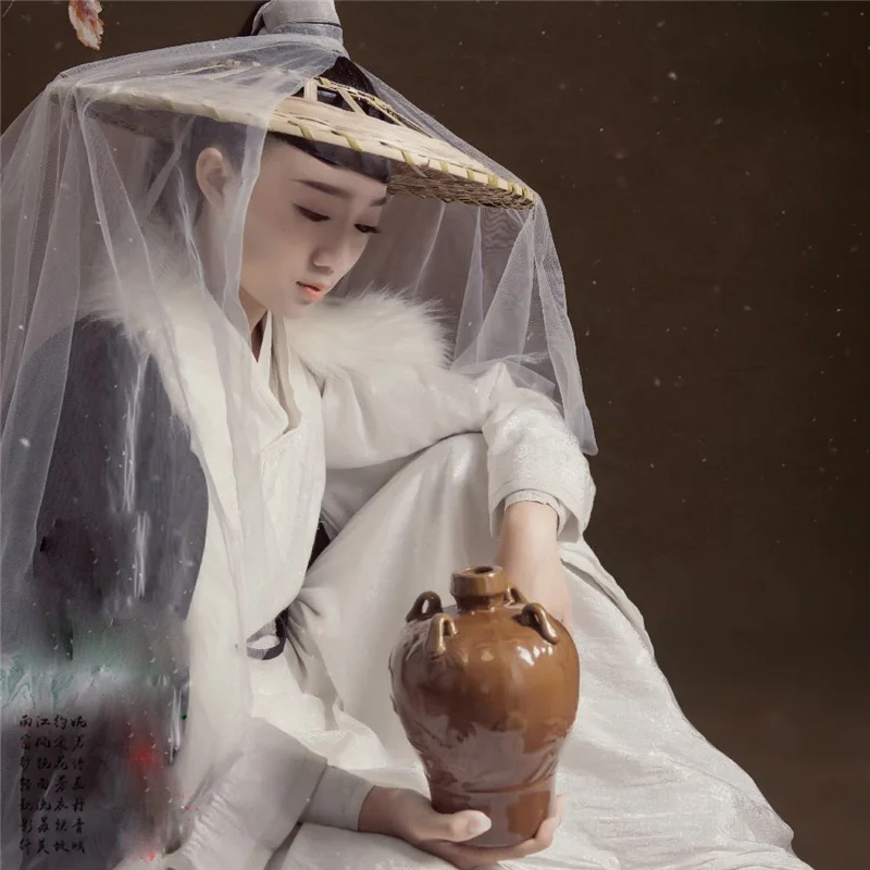 Xue Fei Ling старинный китайский снеговик зимний меховой плащ костюм ханьфу с