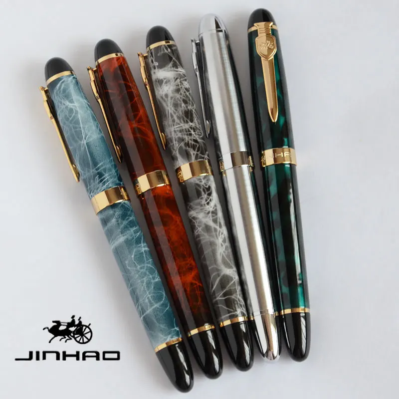 JINHAO X450A эксклюзивный широкоугольный 0,7 мм перьевая ручка коричневый серый синий серебристый зеленый 5 цветов на выбор Лучший подарок
