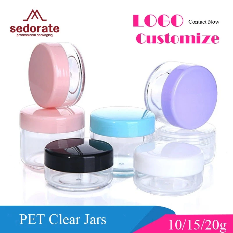 Sedorate 50 шт./лот высококачественные пластиковые мини банки 10 г 15 20 PS пустые