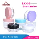 Sedorate 50 шт.лот, высококачественные пластиковые мини-банки 10 г 15 г 20 г PS пустые круглые банки для крема, тени для век, контейнеры для макияжа ZM015