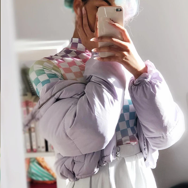 DICLOUD Harajuku клетчатая футболка, Женская водолазка, облегающая уличная одежда, рубашки, летние сексуальные топы в клетку
