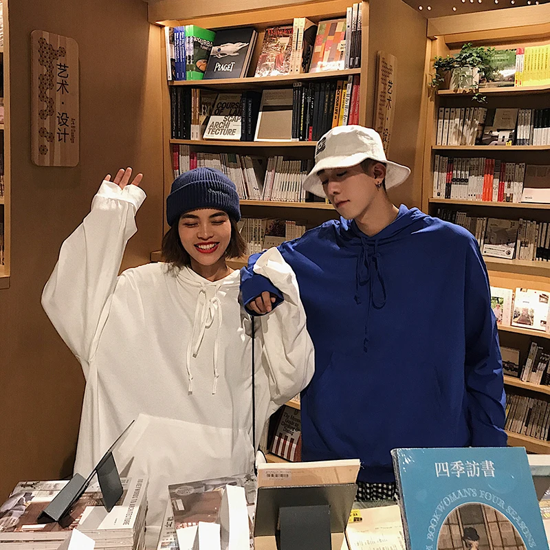 Мужской Повседневный пуловер с капюшоном однотонный буквенным принтом и длинным