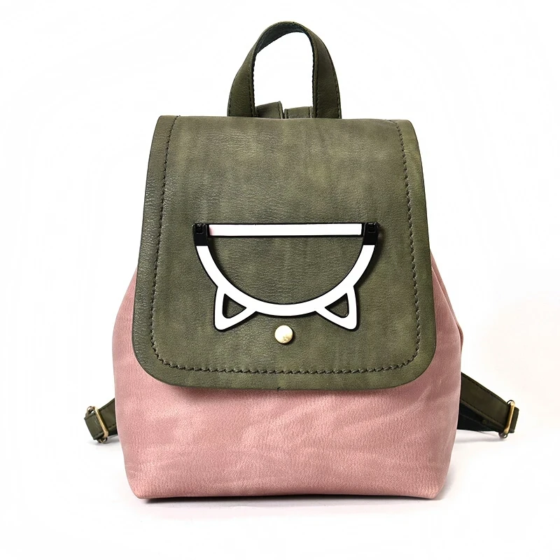 2017 new south Korean edition small and fresh hit the color fan you double shoulder bag fashion knapsack female |