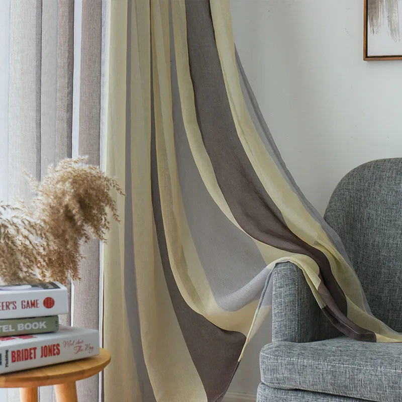 Современные тюлевые шторы для спальни гостиной на окне синие кофейные из вуали