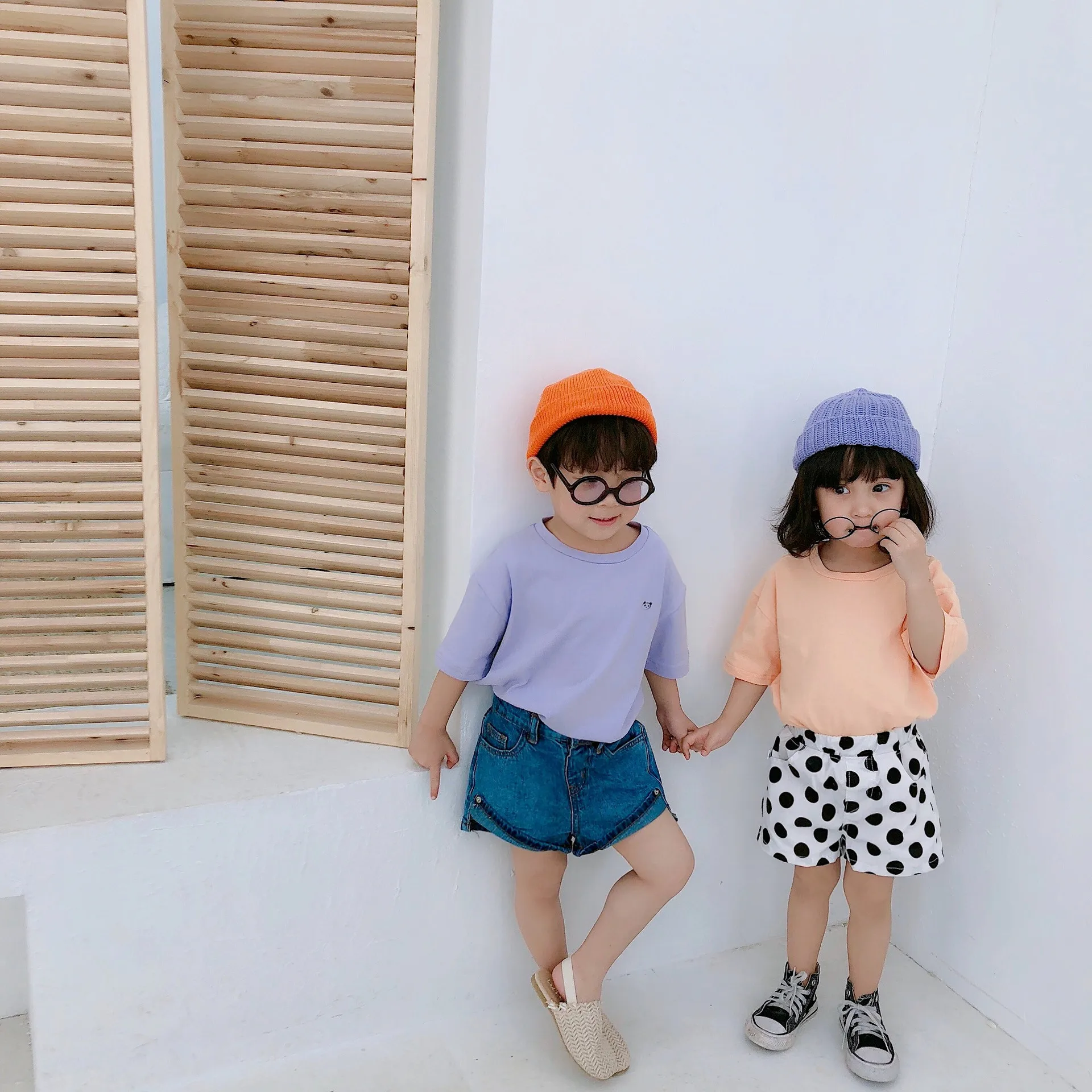 Летние футболки с короткими рукавами в Корейском стиле из чистого хлопка