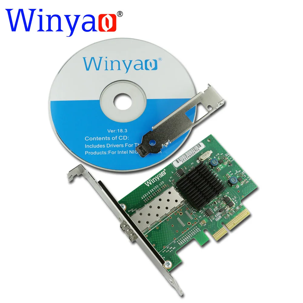 Winyao WY576F1 SFP PCI Express 2 0x4 Fiber Gigabit Ethernet сетевой адаптер (NIC) PRO/1000 82576 E1G42EF 1000M lan|ethernet network