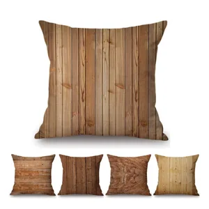 Классическая деревянная декоративная наволочка из хлопка и льна для дивана, декоративная наволочка для украшения дома, наволочка для гостиной в скандинавском стиле 45x45 см