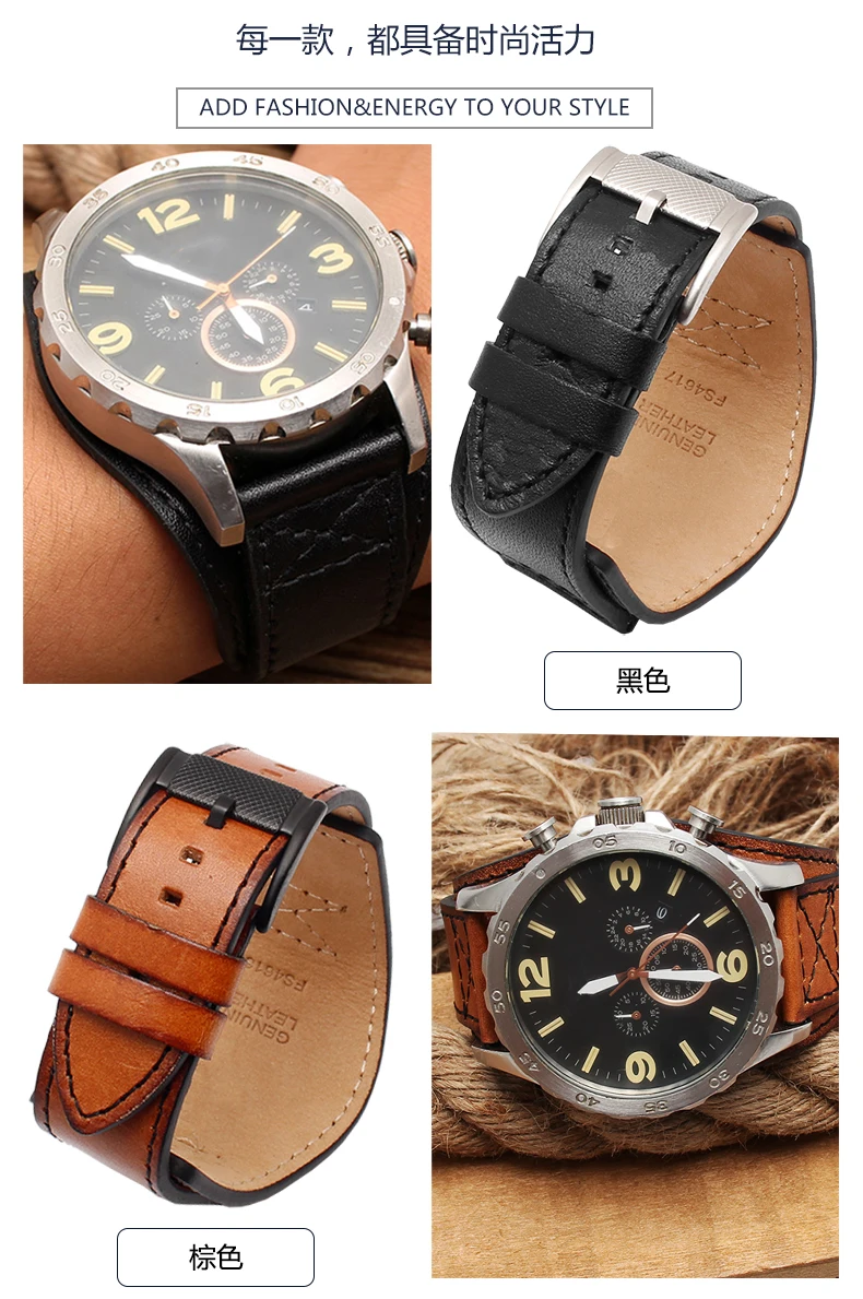 Новые поступления 1:1 Fit fossil FS5088 FS4656 BQ1718 FS4616 4617 JR1401 1437 FTW1163 часы кожаный ремень 22 24 мм с ремешком