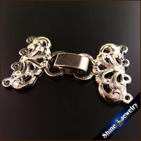 wholesale 4 strings filigree silver plating flower toggle clasps connector findings pearl clasp beads clasp free shipping