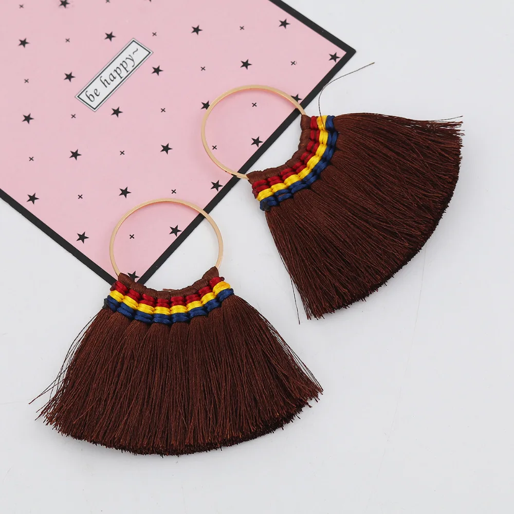 Doreen Box Подвески из сплава цинка и хлопка цветная кисточка золотого цвета