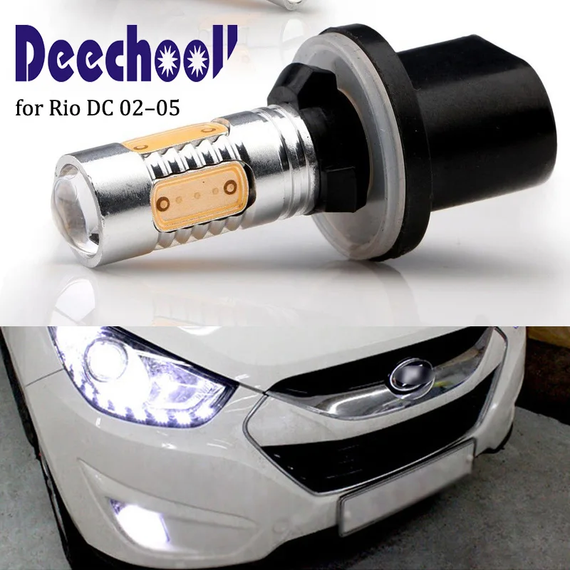 Автомобильные светодиодные COB лампы deechooll 2 шт. для Kia Rio DC 2002 2003 2004 2005 880 H27W/1