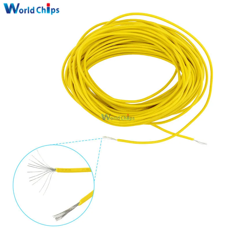 Гибкий многожильный проводной кабель 24 AWG желтый/синий/красный/черный 10 м 300