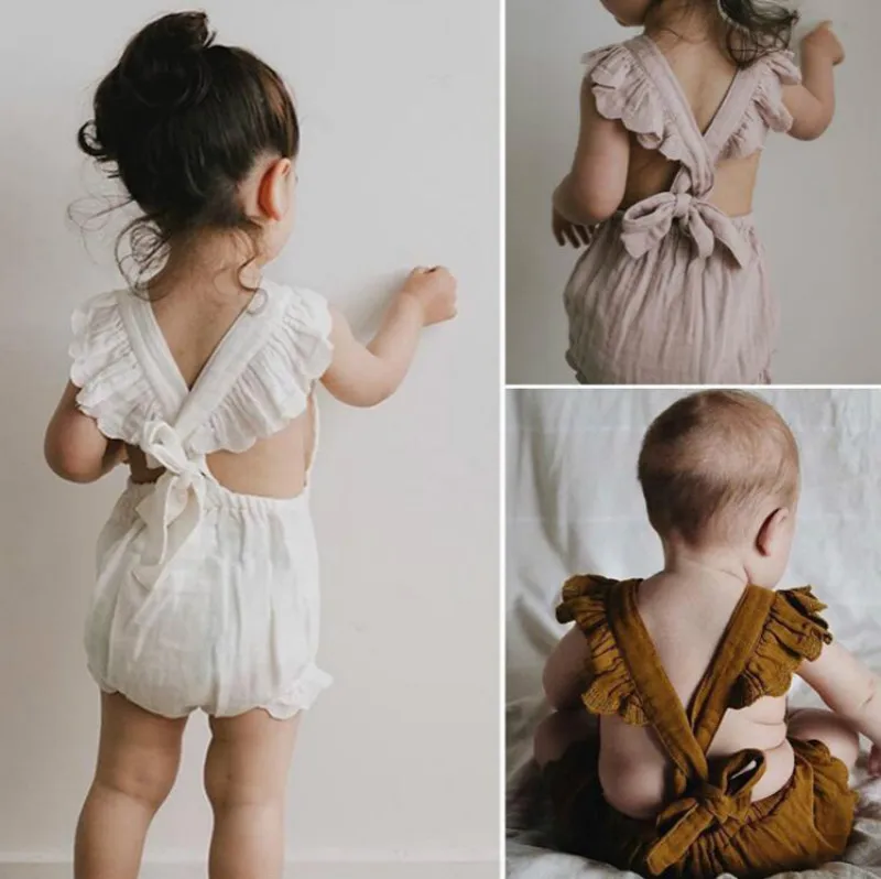 Новинка Лидер продаж милый комбинезон в стиле ретро с оборками и открытой спиной