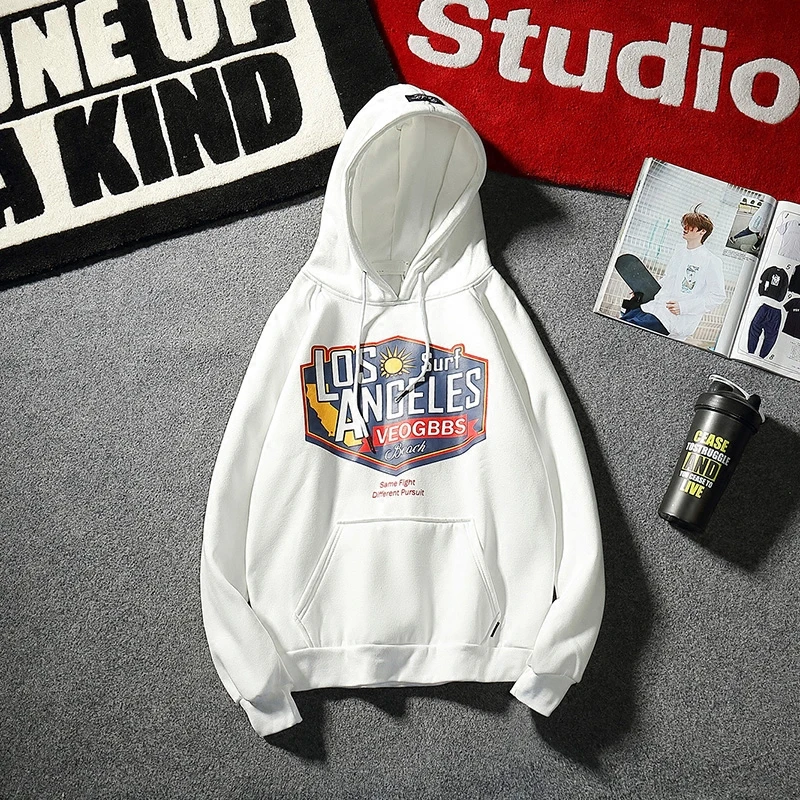 Толстовка мужская с капюшоном модный худи принтом в стиле хип хоп Свободный