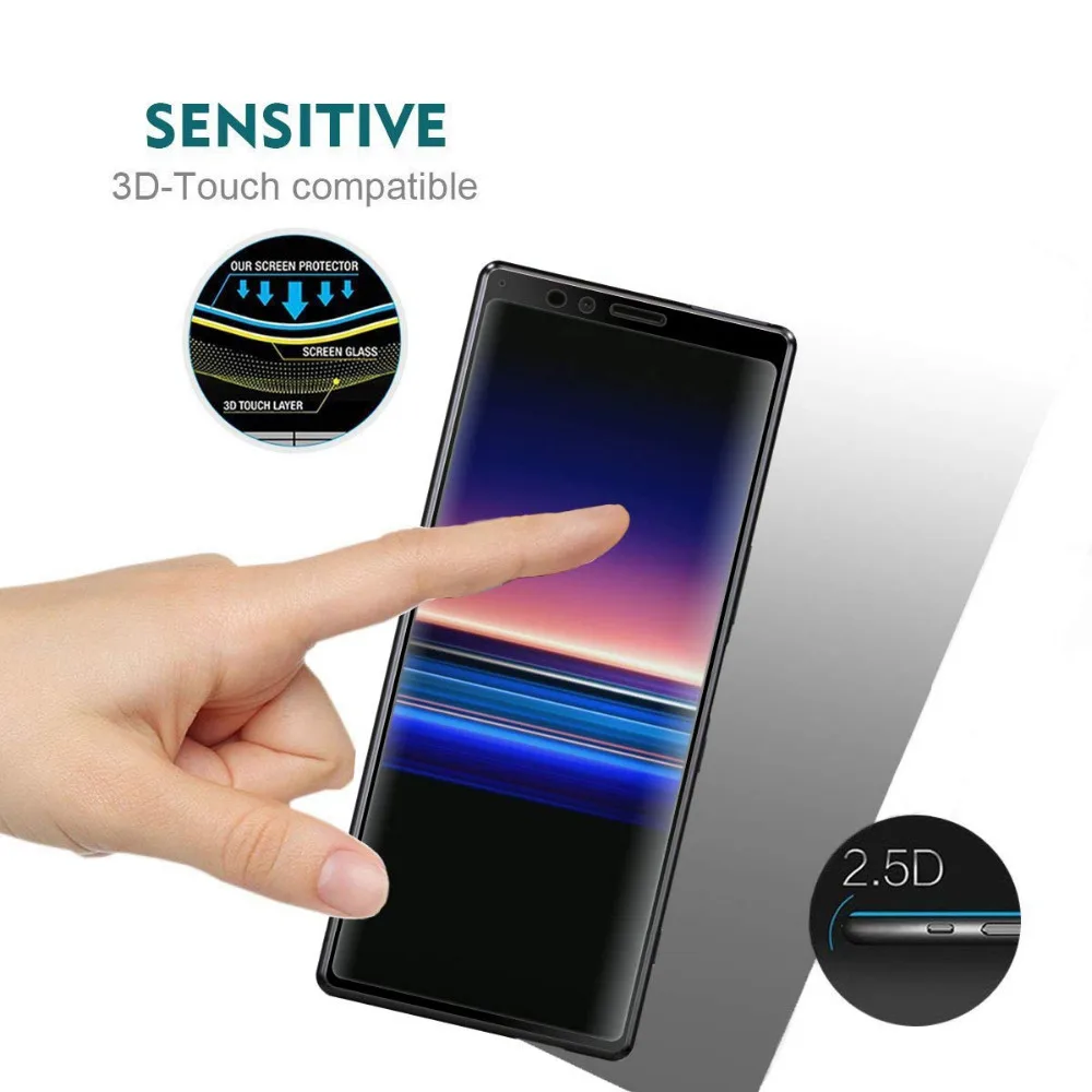 3D закаленное стекло полное покрытие пленка от края до защитный экран для SONY Xperia 1 6