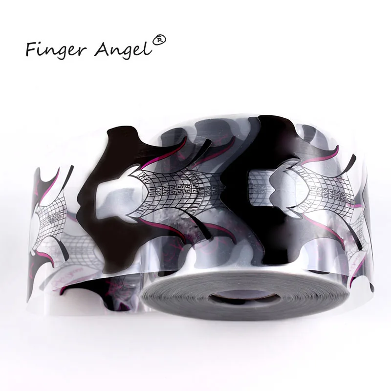 Finger Angel 50/100/500 шт. дизайн Пластик черные волосы Форма формы для наращивания ногтей советы инструмент для маникюра(гель-XK001