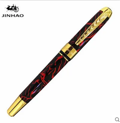 Jinhao 250 гладкий черный и серебряный зажим 1,0 мм Изогнутый наконечник каллиграфия ручка Высокое качество металл авторучка Рождественский подарок ручки
