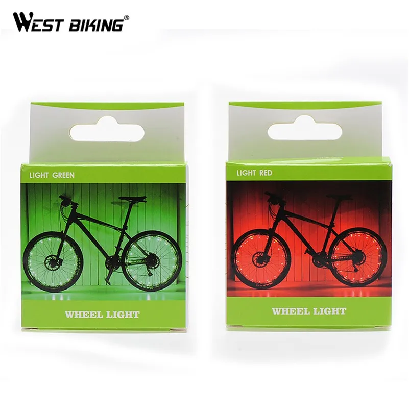WEST BIKING 1 шт. MTB велосипеда 2,2 м светодиодный колесный велосипед спица светильник Хот Вилс Водонепроницаемый зарядка через usb Bicicleta светодиодный ось велосипеда светильник
