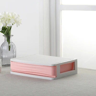 A layer pink Пластиковый ящик для хранения косметики для женщин, модная косметическая коробка для хранения губной помады, контейнер для ювелирных изделий, настольный органайзер для косметики - Цвет: A layer pink