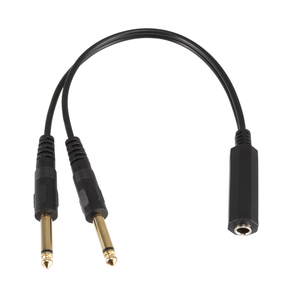 Новый разветвитель 6 35 мм с двойным штекерным адаптером для кабеля 37 см Y