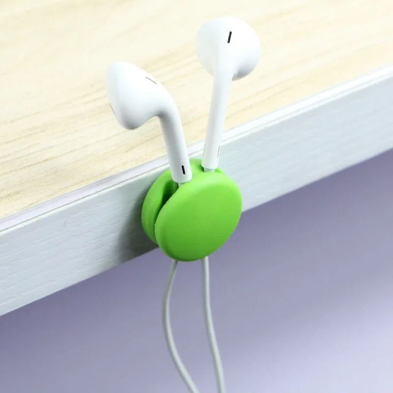 

5PCS Desk Cable Protector Macaron Earphone Wrap Wire Cable Organizer Headphone Wire Cord Winder Office Desk Set Organizer Supply