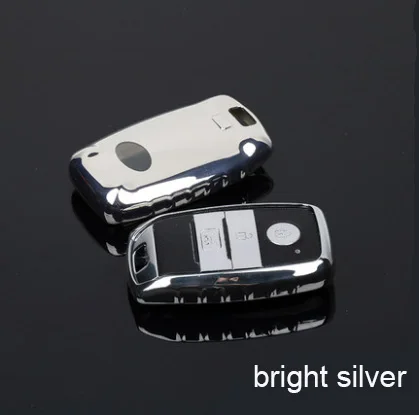 bright silver Дизайн, мягкий ТПУ чехол для ключа автомобиля, подходит для Kia Rio Sportage Ceed Sorento Cerato Picanto K2 K3 K5, аксессуары - Название цвета: bright silver