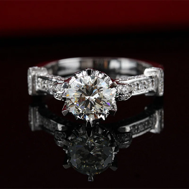 Женское Обручальное кольцо из серебра 925 пробы с имитацией муассанита|wedding engagement