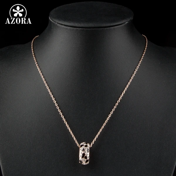 Ожерелье с леопардовым принтом AZORA розовое золото магнитным лечебным камнем