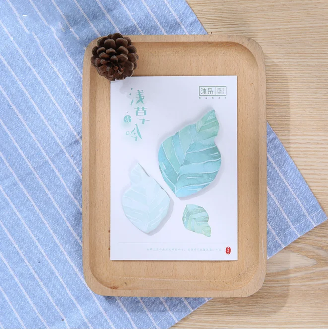 

4 Pcs/set Kawaii Various Poetry of Leaves Self Adhesive Memo Pads Sticky Notes Bookmark Stationery School Office Supply