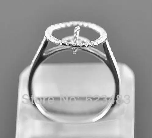 Круглое кольцо с полукреплением мм 100% 14kt из белого золота натуральным