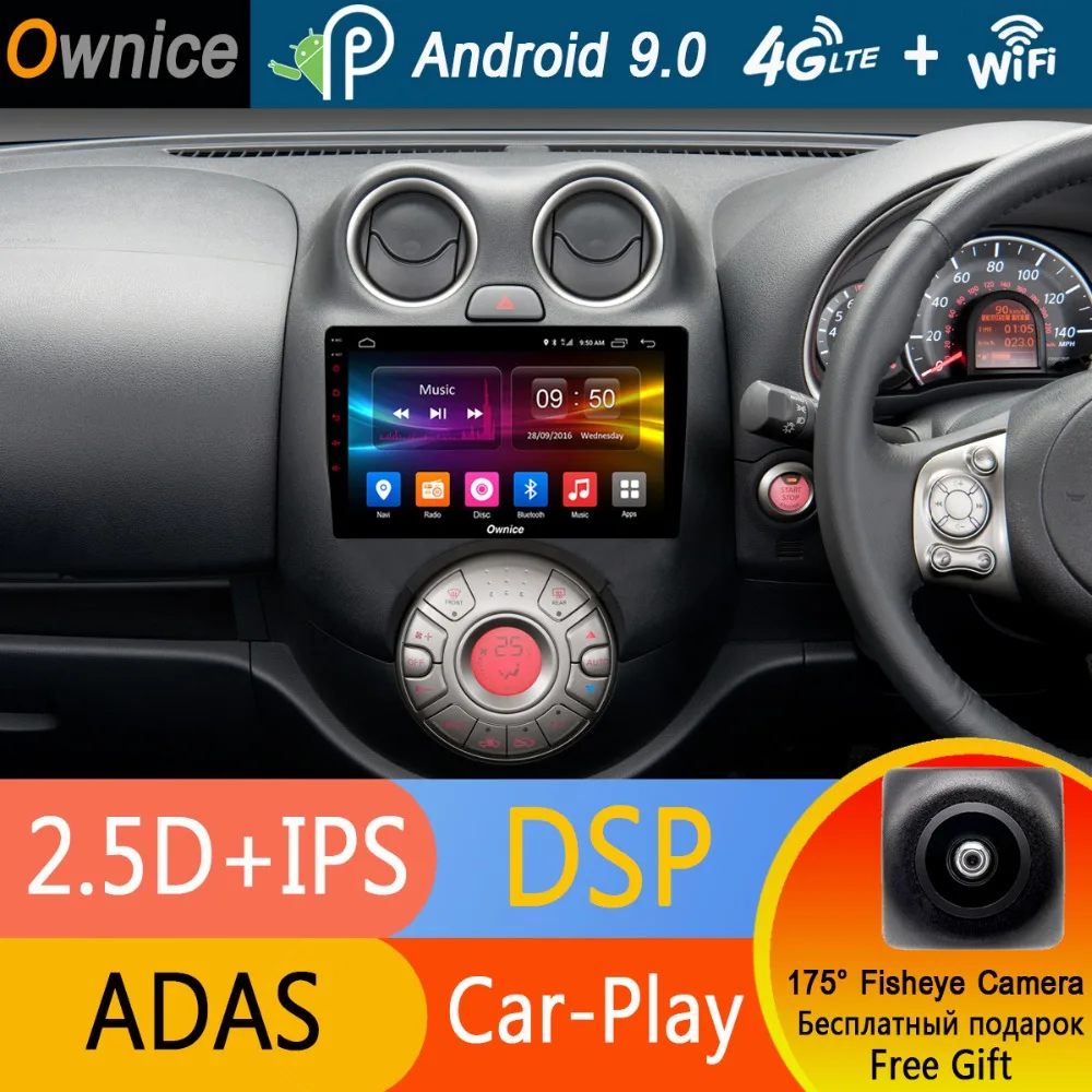 " ips Octa Core 4 г+ 32 Android 9,0 Автомобильный DVD Радио gps-навигатор плеер для Nissan МАРТА 2013 Micra мультимедиа CarPlay DSP