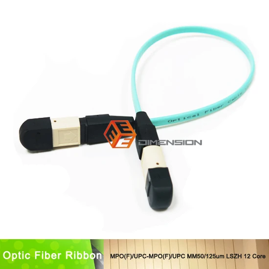 MPO (f)/UPC мм 50/125 LSZH OM3 ленточный кабель оптического волокна 12 core волоконно
