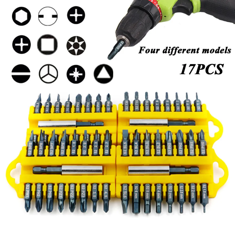 17 шт. защита от взлома Torx Hex Star Набор бит магнитный держатель отвертка Биты торкса