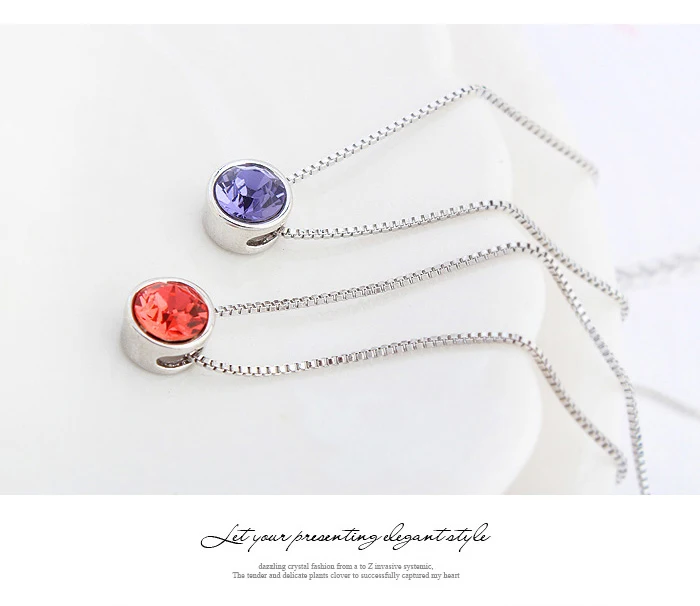 Malanda Новая мода круговой кулон круглый кристалл от Swarovski массивные ожерелья для женщин Свадебные украшения подарок девушке
