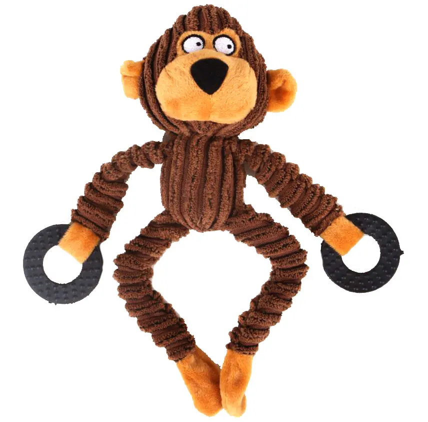 Monkey Собака жевательные игрушки для щенка, домашних животных пищащая игрушка симпатичная игрушка-Волк чучело пищащие Животные Плюшевый кролик хонкинг обучение белка товары для домашних животных - Цвет: Monkey