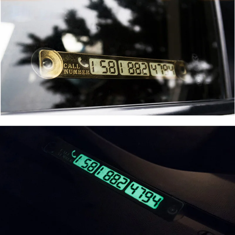 Автомобильные наклейки светящаяся Временная парковочная карта с присоской и