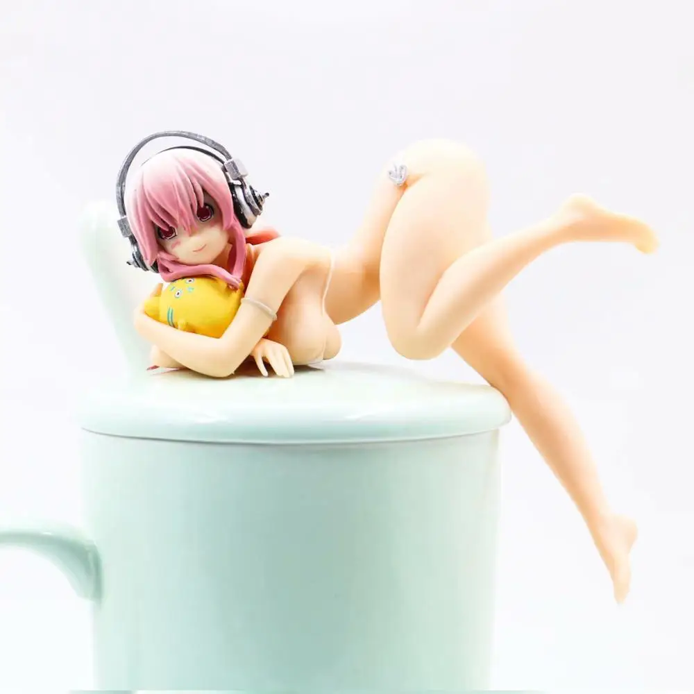 Аниме Фигурка Супер Sonico сексуальный купальник бикини изгиб над чашкой 10 см ПВХ