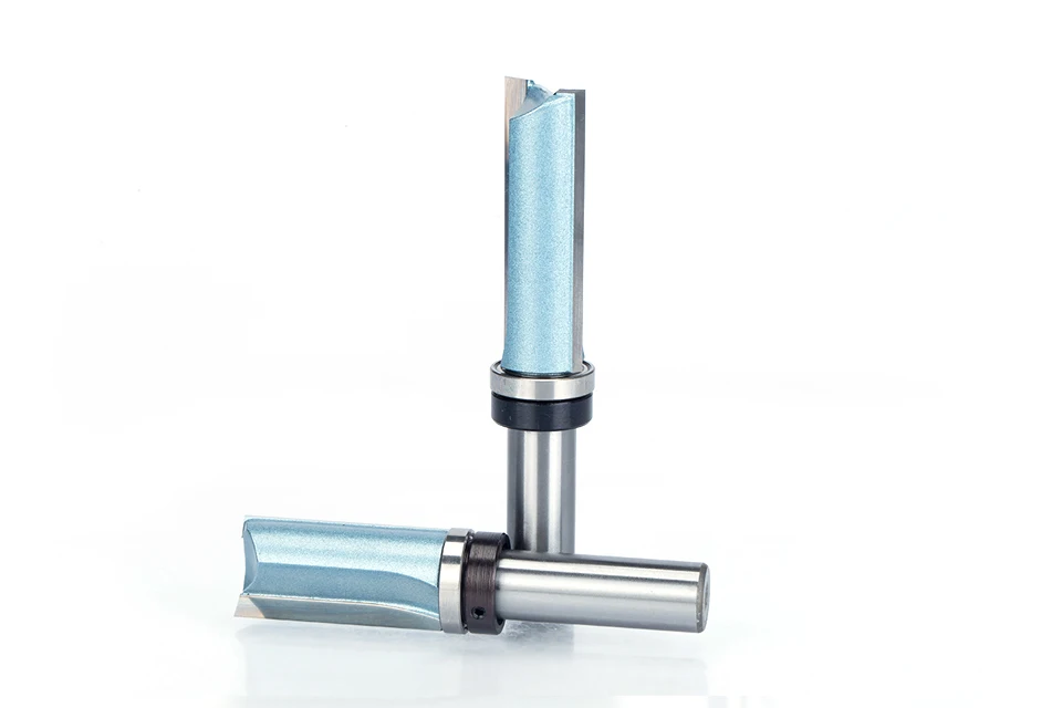 HUHAO 1pc Bearing Flush Trim Router Bit for wood 1/2" 1/4" Shank straight bit Tungsten Woodworking Milling Cutter Tool
