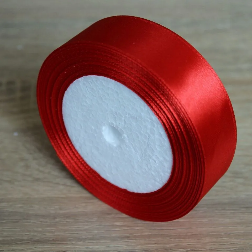 25 мм широкая сатиновая лента 25 ярдов/посылка DIY ручной работы, Подарочная посылка, украшение на Рождество, свадьбу, Бант 2,5 - Цвет: 04