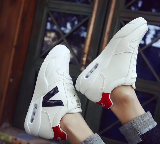 Бесплатная доставка 2019 Zapatos blancos Plataforma de primavera повседневные antideslizante para mujer cuero la