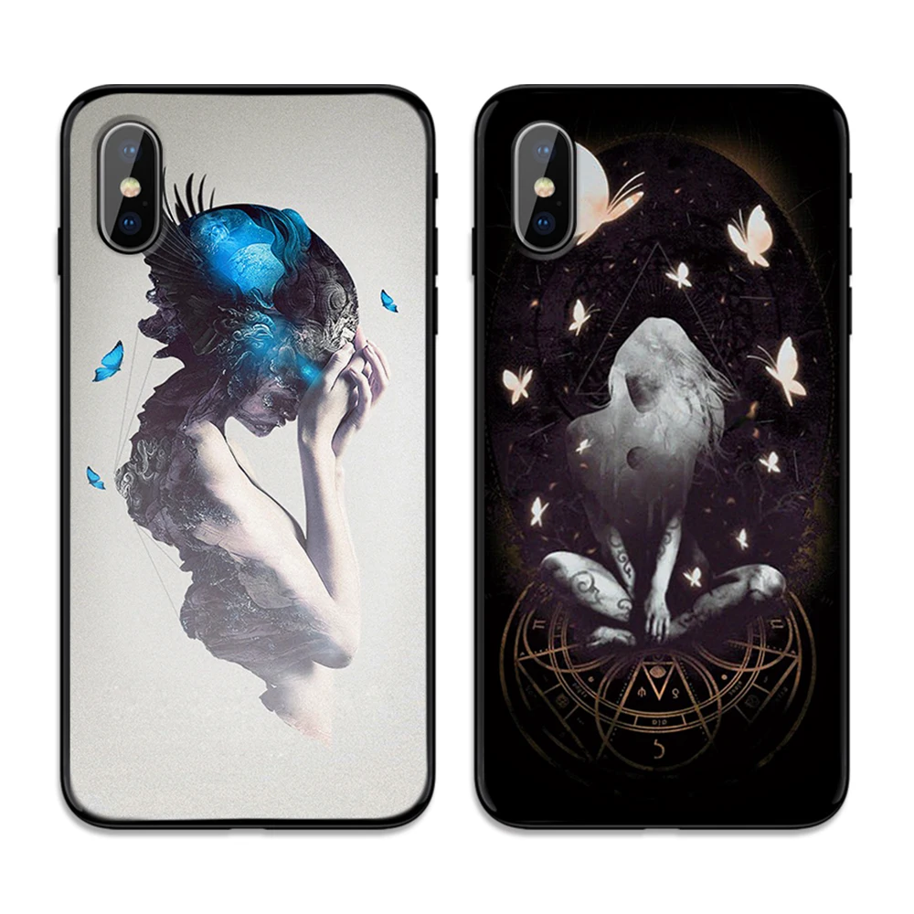 Dream butterfly and cute girl Soft TPU Case Cover for Apple iPhone 6 6S 7 8 Plus 5 5S SE X XS MAX XR Silicone Cases | Мобильные
