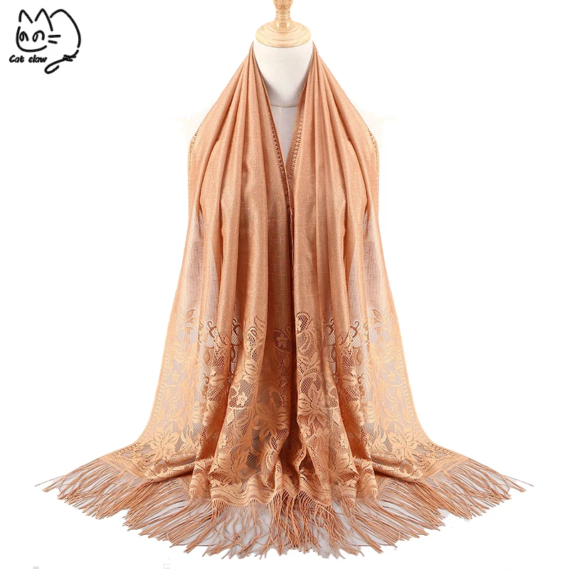 2019 новая женская шифоновая шаль сплошной цвет модный шарф Мусульманский