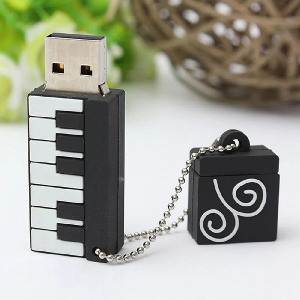 Мультяшный мини брелок для ключей в виде пианино флеш диск USB 2 0 64G u с памятью