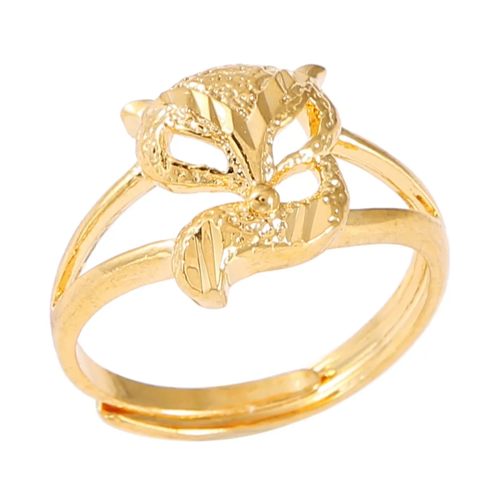 Trendy Animal Ring Gold Color Fashion Jewelry Simple Unique Fox Lowrie Wedding Rings For Women Party Gift | Украшения и